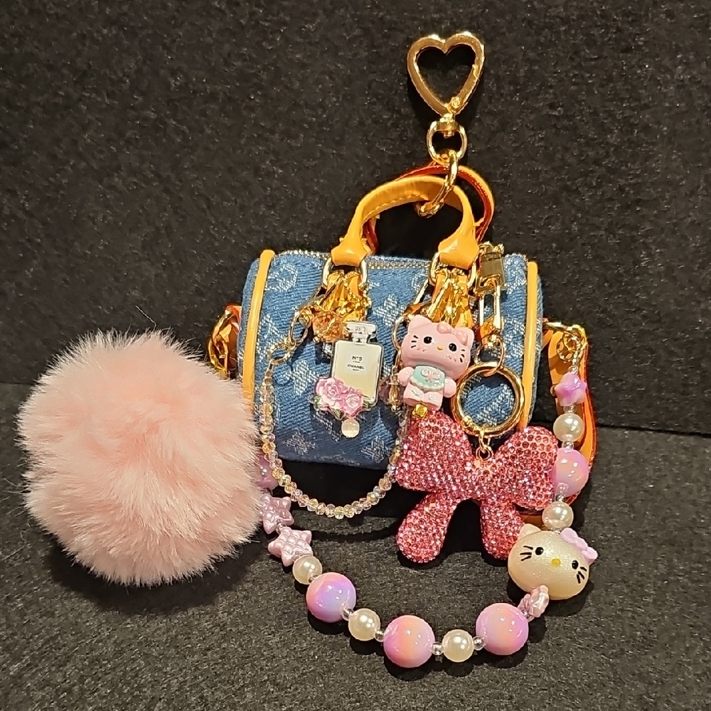 Maximalist Kawaii Kitty Inspired Bag Charm